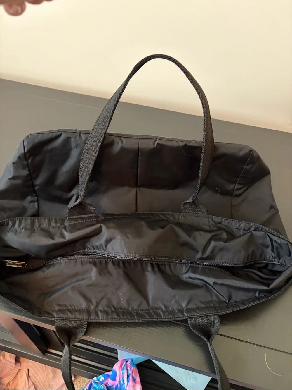 Lesportsac Black Nylon Everyday Tote with Long Shoulder Straps